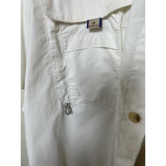 Columbia PFG Cream Men's Shirt Button Down Short Sleeves Size Large - Picture 6 of 9
